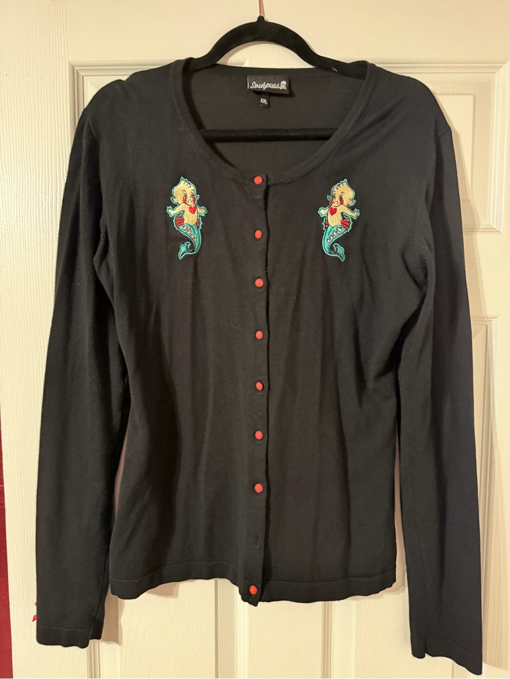 Sourpuss Black Mermaid Kewpie Cardigan